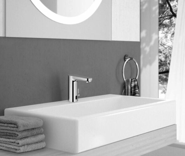 Grohe Eurosmart Cosmopolitan E Fotoselli Lavabo Bataryası, 1/2, Çift Su Girişliayarlanabilir Sıcaklık Sınırlayıcısı - 36325002