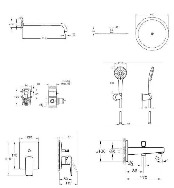 Artema Root Square Ankastre Banyo Seti - A42752SET5