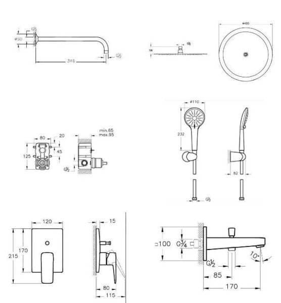 Artema Root Square Ankastre Banyo Seti - A42752SET5