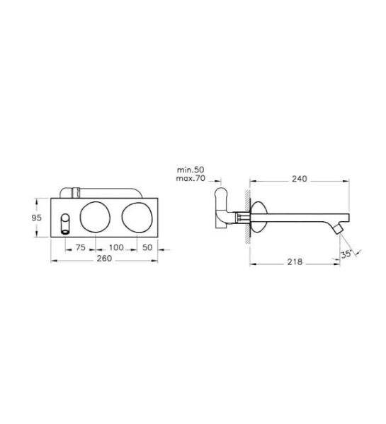 VitrA Istanbul A41808 Ankastre Lavabo Bataryası Krom