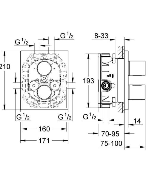 Grohe Grohtherm Ankastre Termostatik Banyo Duş Bataryası - 27618000