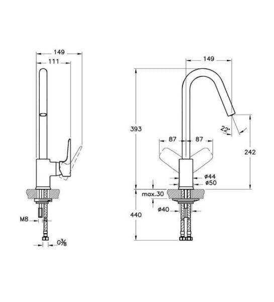 Artema X-Line Eviye Bataryası Altın A4211523