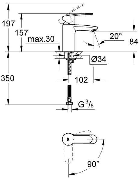 Grohe Eurostyle Cosmopolitan Lavabo Bataryası 2337320E