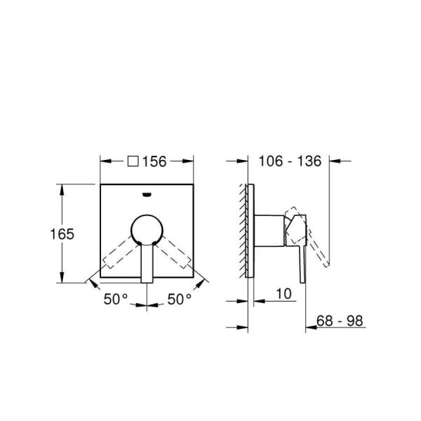 Grohe Allure Ankastre Tek Kumandalı Duş Bataryası 24069000