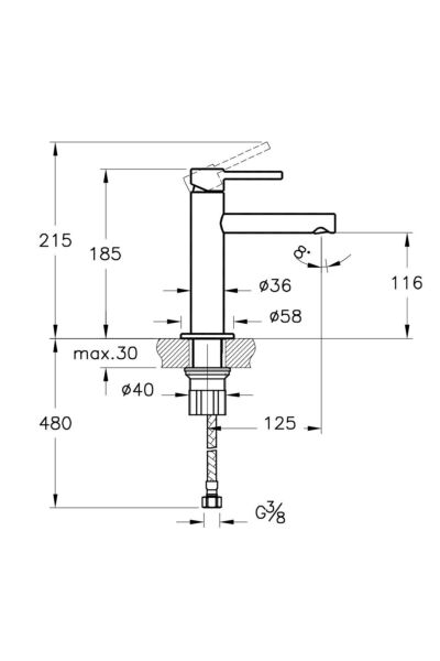 VitrA Origin A4255536 Kısa Lavabo Bataryası,Mat Siyah