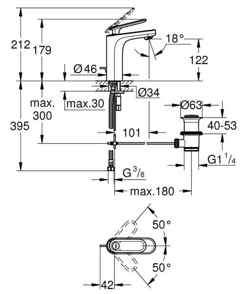 Grohe Veris Tek Kumandalı Lavabo Bataryası - 23064000