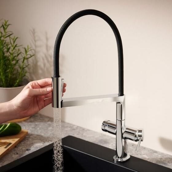 Hansgrohe Talis Selecet M54 PowderSpray Tek Kollu Eviye Bataryası - 72861000