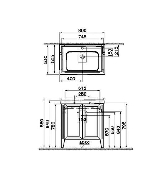 VitrA Valarte Lavabo Dolabı - 62153