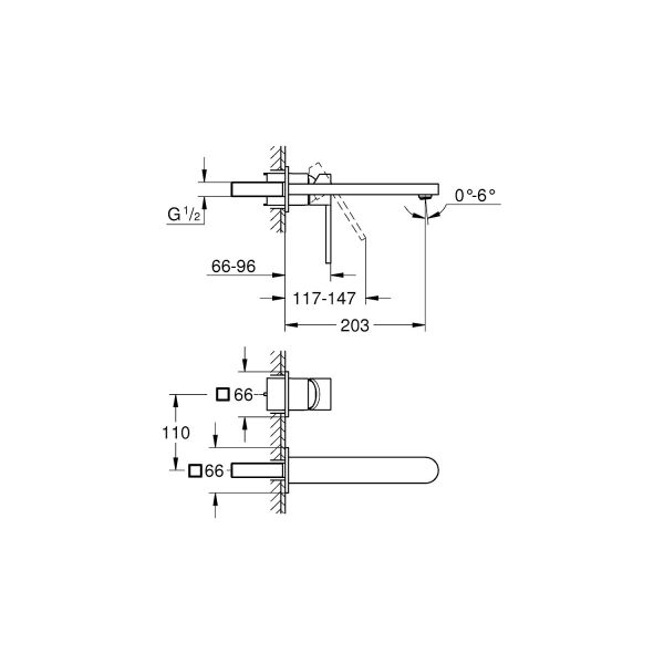 Grohe Plus Ankastre Lavabo Bataryası L-Boyut 29306003