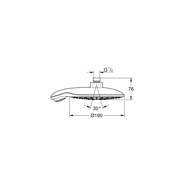 Grohe Power&Soul 190 Tepe Duşu 4+ Akışlı 27767000