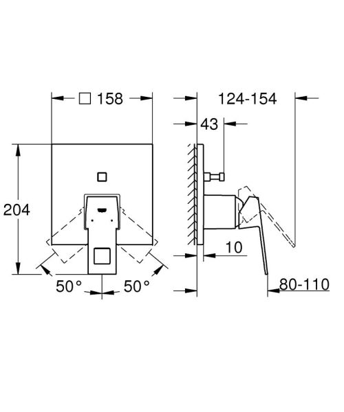 Grohe Eurocube Ankastre Banyo Duş Bataryası 2 çıkışlı divertörlü- 24062000