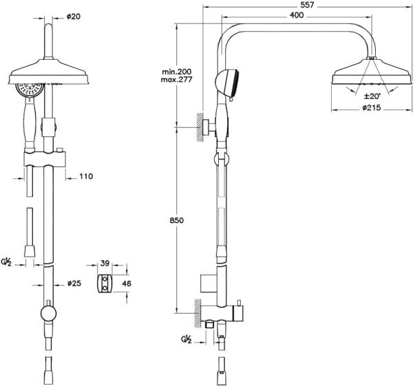 Artema Elegance A45657 Duş Kolonu, Krom