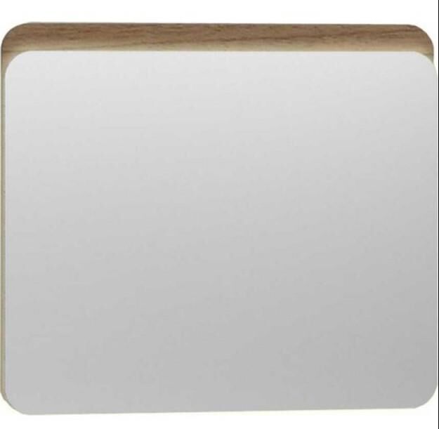 Vitra Nest Trendy Aydınlatmalı Ayna 80 cm Hareli Doğal Ahşap - 56163
