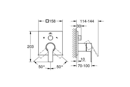 Grohe Allure Tek Kumandalı 3 Yönlü Banyo Bataryası - 29176001