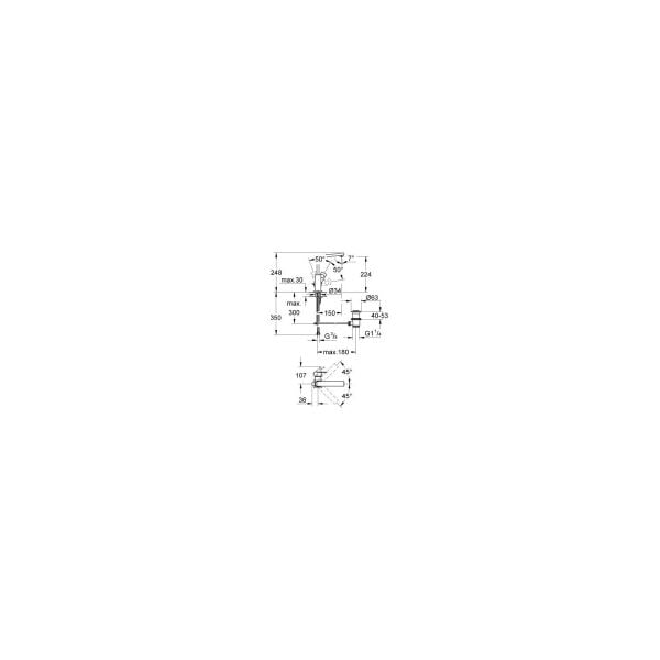 Grohe Tek kumandalı lavabo bataryası 1/2'' L-Boyut - 23135000