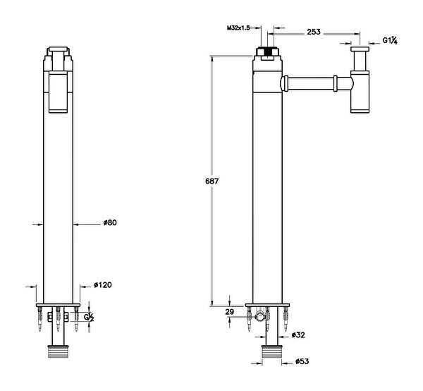 VitrA Plural Yerden Sifon Seti - A45161