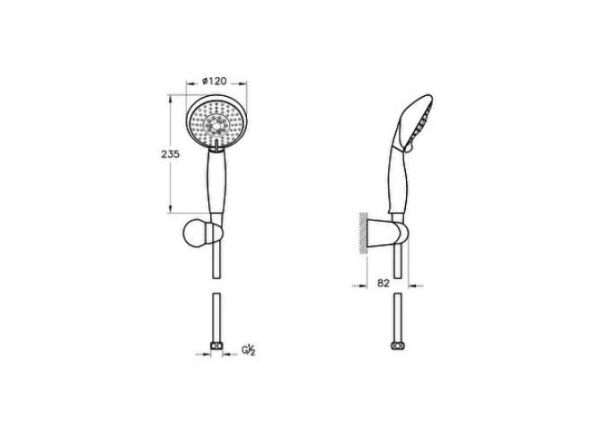 VitrA Artema Cozy A45681 5F El Duşu Takımı, Krom