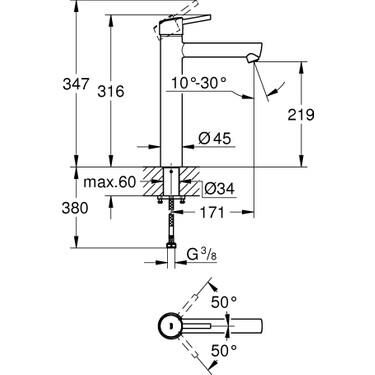 Grohe Çanak Lavabo Bataryası Concetto Xl Boyut Krom - 23920001