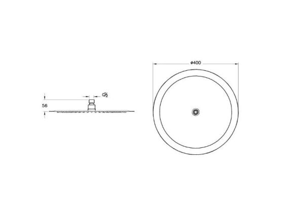 Artema Lite LC A45646 Duş Başlığı, 400 mm, Krom