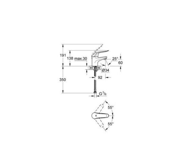 Grohe Euroeco Special Uzun Kumanda Kollu Lavabo Bataryası - 32762000