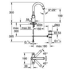 Grohe Grandera Tek Delikli Lavabo Bataryası - 21107000