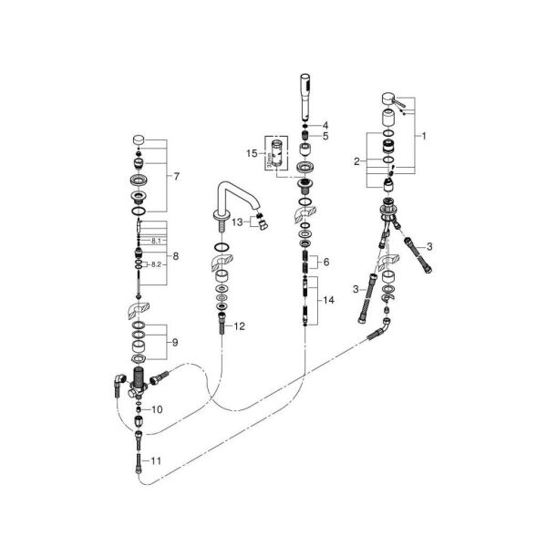 Grohe Essence Dört Delikli Küvet Bataryası - 19578A01