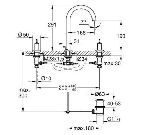Grohe Atrio Private Collection Üç Delikli Lavabo Bataryası 1/2'' L-Boyut - 20593GL0