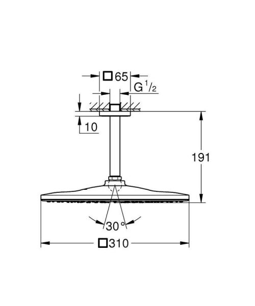 Grohe Rainshower Mono 310 Cube Tepe Duşu Seti 142 mm, 1 akışlı- 26566000