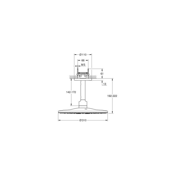 Grohe Rainshower Smartactive 310 Tepe Duşu Seti 142 Mm, 2 Akışlı-26477000