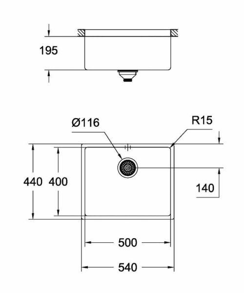Grohe K700 Tezgahaltı Paslanmaz Çelik Eviye - 31574SD0