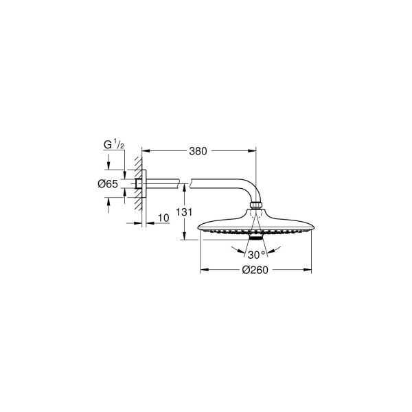 Grohe Euphoria 260 Tepe Duşu Seti 380 Mm, 3 Akışlı 26459000