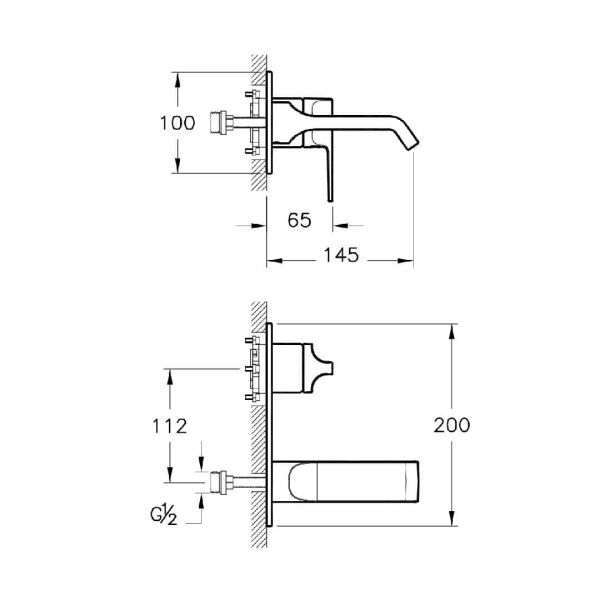 Artema Suit U A4248726 Ankastre Lavabo Bataryası Sıva Üstü Bakır