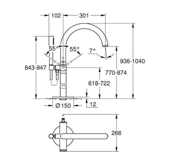 Grohe Atrio Tek Kumandalı Küvet Bataryası - 24368000