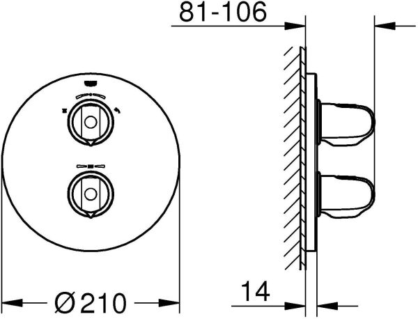 Grohe Grohtherm 1000 New Ankastre Termostatik Banyo Duş Bataryası - 19985000