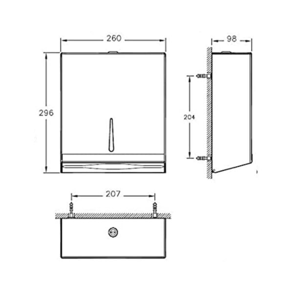VitrA Arkitekta A44351 Kağıt Dispenseri Paslanmaz Çelik