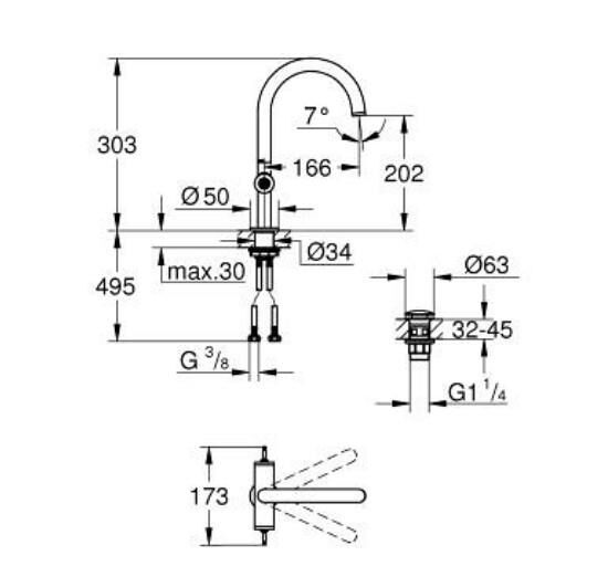 Grohe Atrio Private Collection Tek Delikli Lavabo Bataryası 1/2'' L-Boyut - 21134DC0
