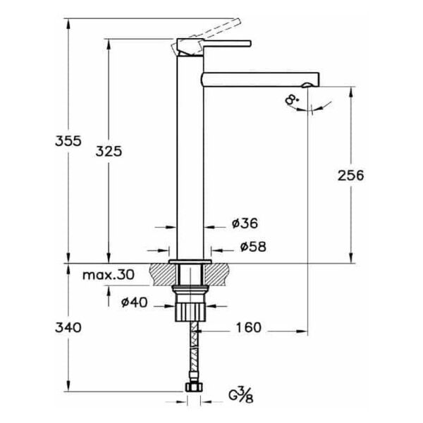 VitrA Origin A42558 Çanak Large Lavabo Bataryası Krom