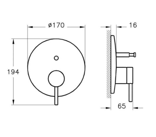 VitrA Origin A4262026 Ankastre Banyo Bataryası Sıva Üstü Parlak Bakır