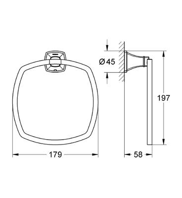 Grohe Grandera Halka Yuvarlak Havluluk Banyo Aksesuarı - 40630IG0