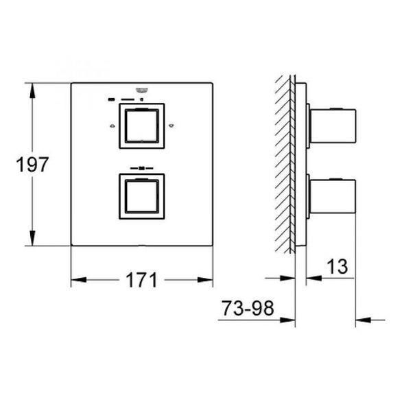 Grohe Grohtherm Cube Termostatik Ankastre Banyo Bataryası - 19958000