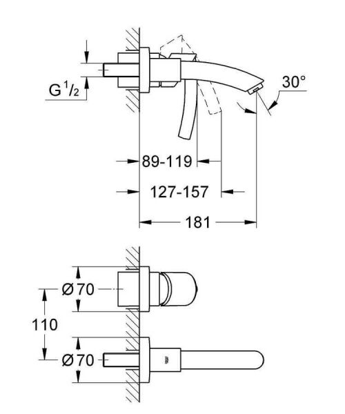 Grohe Tenso Ankastre Lavabo Bataryası - 19289000