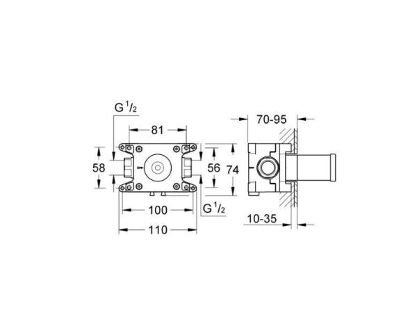 Grohe Duvar Üstü Duş Askısı Ve Duş Çıkış Dirseği Için Iç Set - 35034000