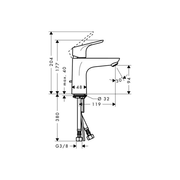 Hansgrohe Focus E2 Tek Kollu Lavabo Bataryası