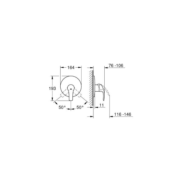 Grohe Eurosmart Tek Kumandalı Duş Bataryası - 19451002