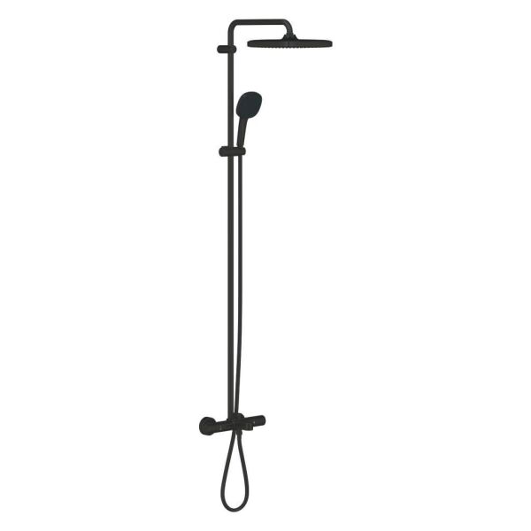 Grohe Tempesta System 250 Cube Duvara Monte Termostatik Bataryalı Duş Sistemi Mat Siyah - 266912431