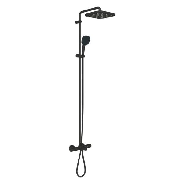 Grohe Tempesta System 250 Cube Duvara Monte Termostatik Bataryalı Duş Sistemi Mat Siyah - 266912431