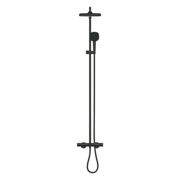 Grohe Tempesta System 250 Cube Duvara Monte Termostatik Bataryalı Duş Sistemi Mat Siyah - 266912431
