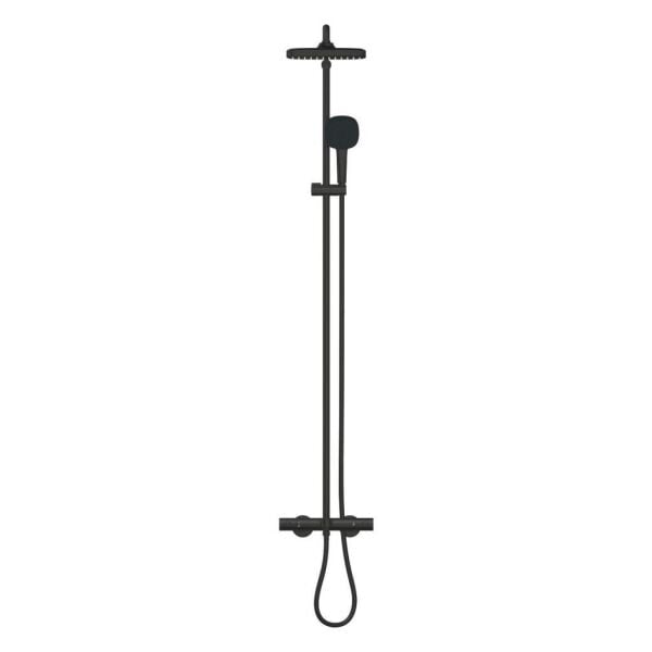 Grohe Tempesta System 250 Cube Duvara Monte Termostatik Bataryalı Duş Sistemi Mat Siyah - 266912431