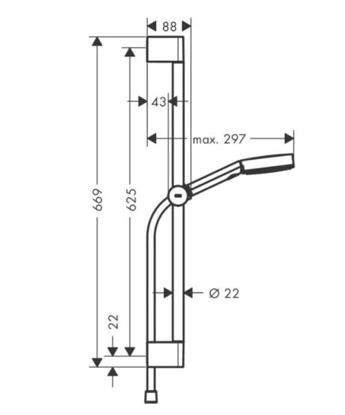 Hansgrohe Pulsify Select S Duş Seti 105 3Jet Relaxation Ecosmart, 65 Cm Duş Barı İle - 24161670