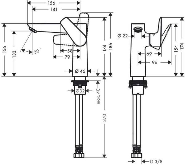 Hansgrohe Talis E Lavabo Bataryası - 71755000